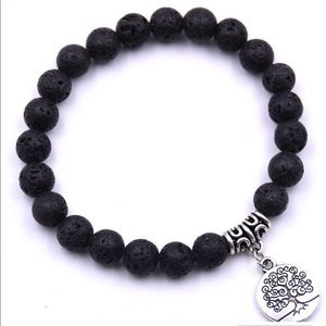 Black Lava Tree of life Bracelet